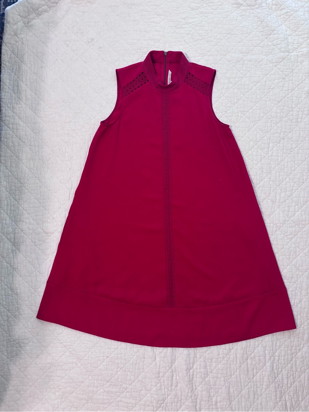 RACHEL Rachel Roy Lipstick Red Crochet Trim Sleeveless Dress Sz S